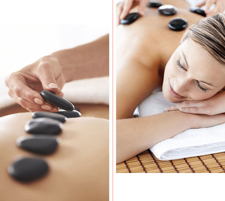 Massaggio con pietre laviche corpo Ticino